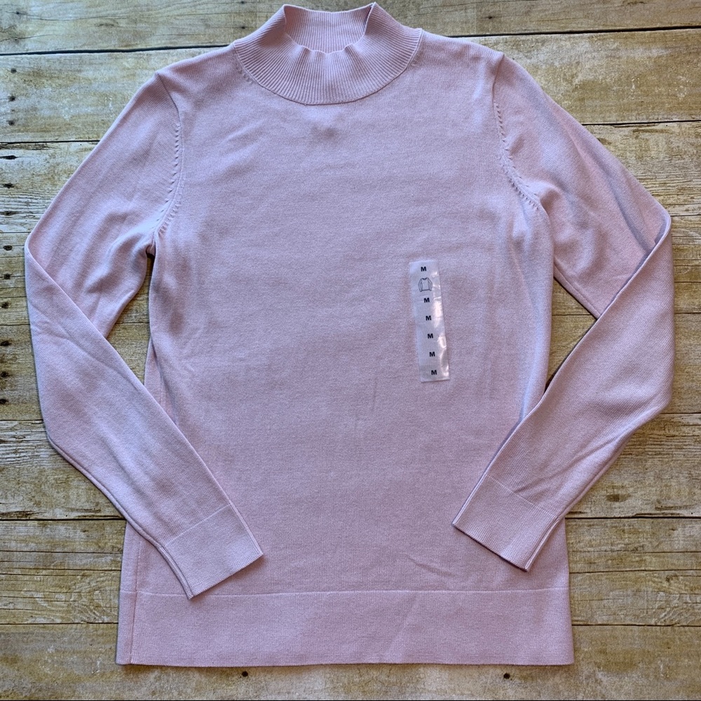 NWT Old Navy Pink Mock Neck Long Sleeve Top